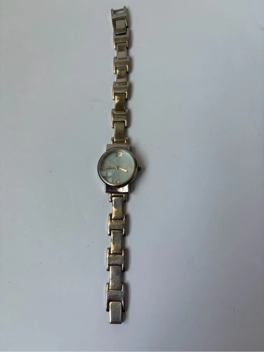 Silver-Tone Nine West Ladies Watch with Mint Dial, New Battery, Works!
